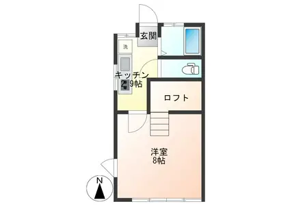 ダークホースクラブ(1K/2階)の間取り写真