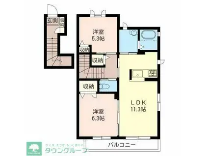 クローバー リーフ(2LDK/2階)の間取り写真