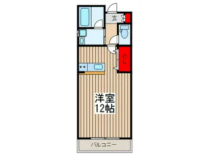 ヴィラ・クオーレ(ワンルーム/2階)の間取り写真