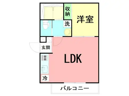 FIORE(1LDK/3階)の間取り写真