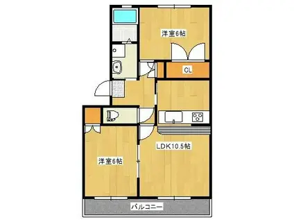 アネシス(2LDK/2階)の間取り写真