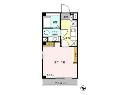 氷川台ヒルズ(1K/3階)の間取り写真