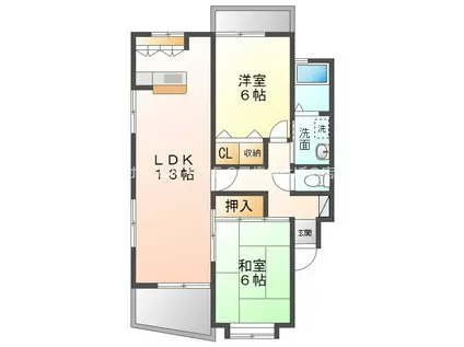 フォーブル富士見台(2LDK/2階)の間取り写真