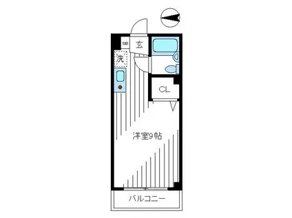 リズ松ヶ丘(1K/3階)の間取り写真