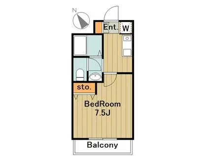 グランスィート(1K/1階)の間取り写真