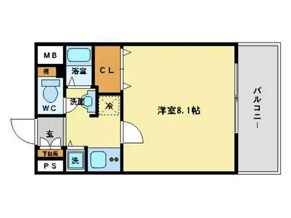 エスライズ中之島ウエスト(1K/10階)の間取り写真