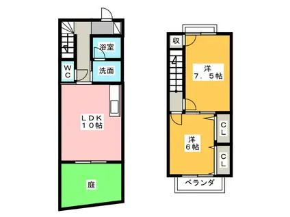 マインブランシェ(2LDK/1階)の間取り写真