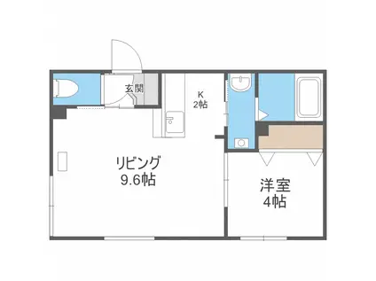 GRAND PLACE HASSAMU(1LDK/1階)の間取り写真