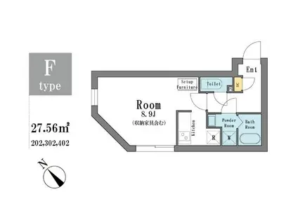 LEGALAND荻窪ANNEX(ワンルーム/3階)の間取り写真