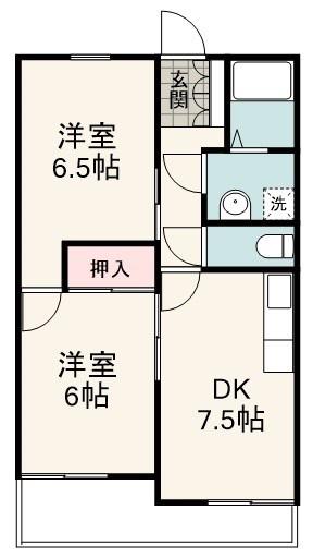 ポートメリー(2DK/3階)の間取り写真