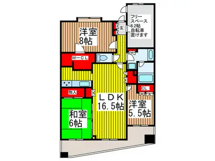 コンフォールスクエアさいたま新都心(3LDK/14階)の間取り写真