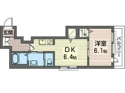 オータムリーフ椎名町(1DK/1階)の間取り写真