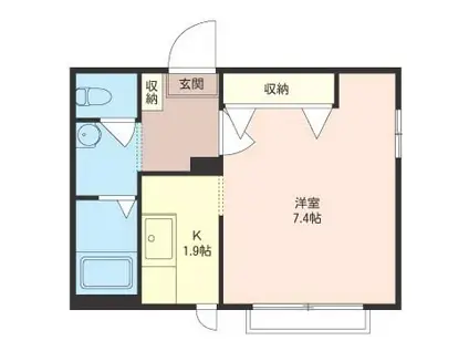 チェリーハウス(1K/2階)の間取り写真