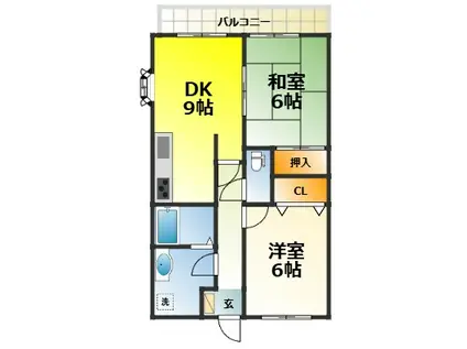 ロジュマンセレニティ(2LDK/2階)の間取り写真