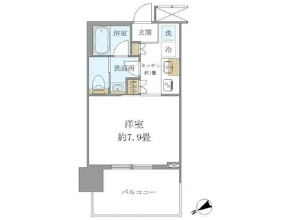 BRILLIA TOWER 浜離宮(1K/6階)の間取り写真