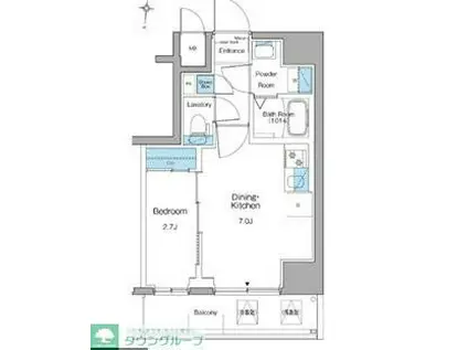 ルフォンリヴェント清澄白河(1DK/6階)の間取り写真