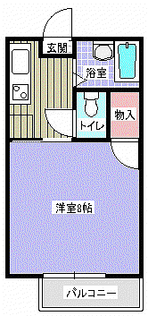 コーポヤング(1K/2階)の間取り写真