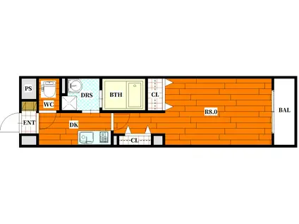己斐本町(1K/4階)の間取り写真