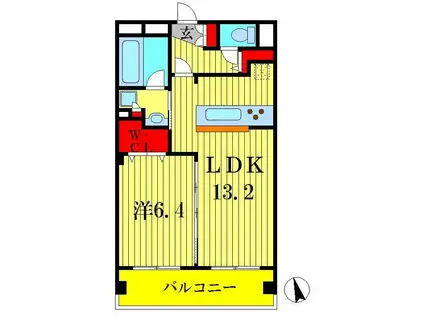 LARGO(1LDK/2階)の間取り写真