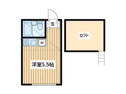 ユナイト星川アイリッシュの杜(ワンルーム/1階)の間取り写真