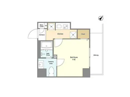 アルファコート蕨5(1K/6階)の間取り写真