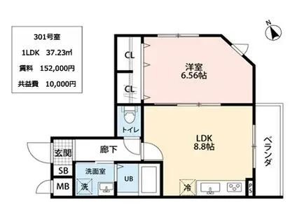 メゾン アルカンジュ(1LDK/3階)の間取り写真