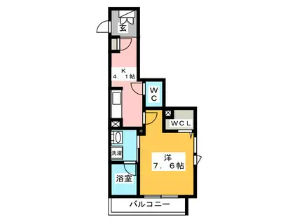 シャーメゾンステージ加納本町(1K/2階)の間取り写真