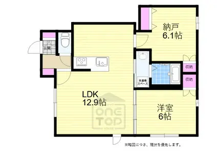 阪急箕面線 桜井駅(大阪) 徒歩3分 2階建 築12年(1SLDK/1階)の間取り写真