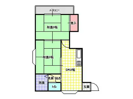 コーポヤマキ20(2DK/1階)の間取り写真