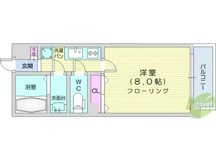 シティマンション木町通(1K/7階)の間取り写真