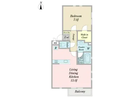 レガーロ陣中(1LDK/2階)の間取り写真