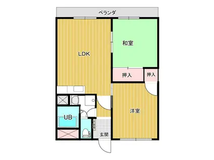 マウンテンヒル壱番館(2LDK/4階)の間取り写真