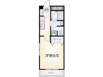 フィネス南昭和(1K/1階)の間取り写真