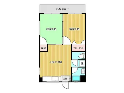 TSマンション(ワンルーム/2階)の間取り写真