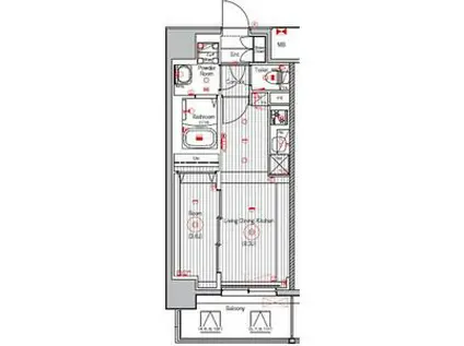 SOLメイクス浄心天神山(1LDK/6階)の間取り写真