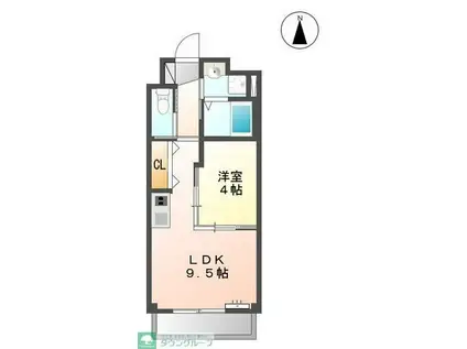 アクアマリン(1LDK/2階)の間取り写真
