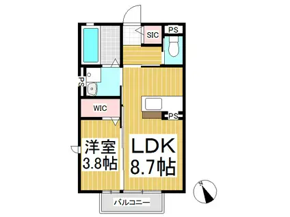 PISSENLIT(1LDK/1階)の間取り写真