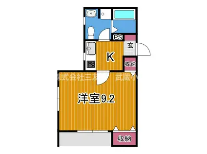 グリーンメゾン富士(1K/2階)の間取り写真