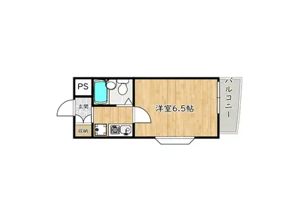 ももちゃんハイツ(1K/2階)の間取り写真