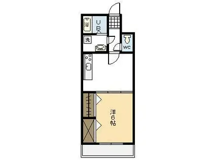 レジデンス学園B(1DK/3階)の間取り写真