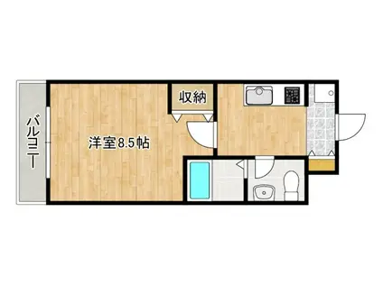 ウェリナ日本橋(1K/8階)の間取り写真