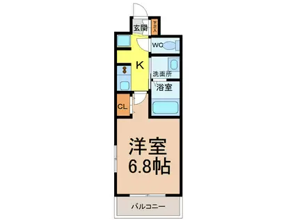 インプルーブ鶴舞(1K/13階)の間取り写真