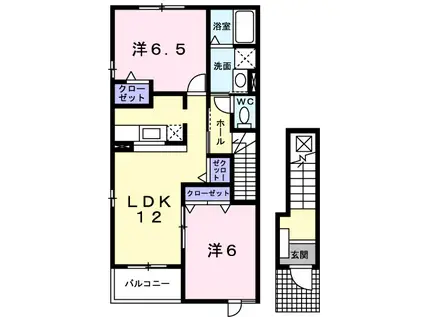 アルド-レ(2LDK/2階)の間取り写真