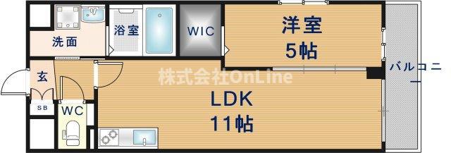 VITA荒本(1LDK/8階)の間取り写真