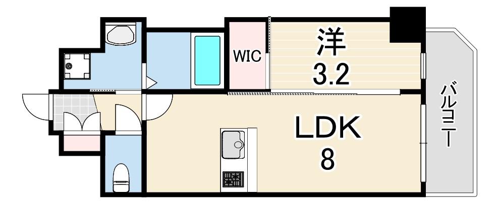 スワンズシティ神戸湊川2(1LDK/6階)の間取り写真