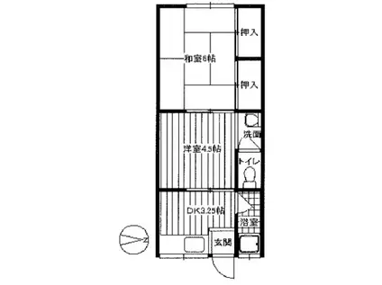 スミヤ文化(2DK/1階)の間取り写真