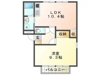 フレグランス大谷(1LDK/2階)の間取り写真