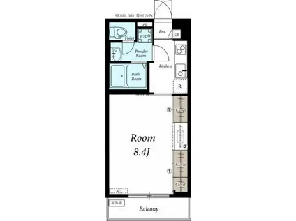 リブリ・ルポン(1K/2階)の間取り写真