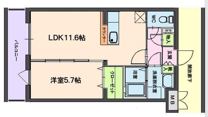セラヴィー参番館(1LDK/1階)の間取り写真
