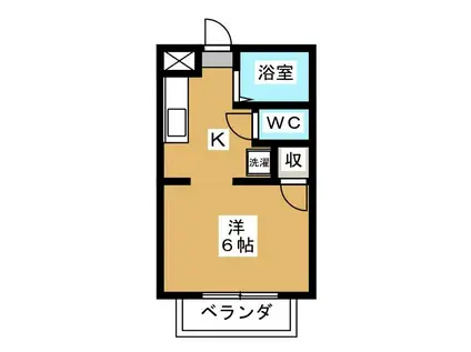 パストラル大野(1K/2階)の間取り写真